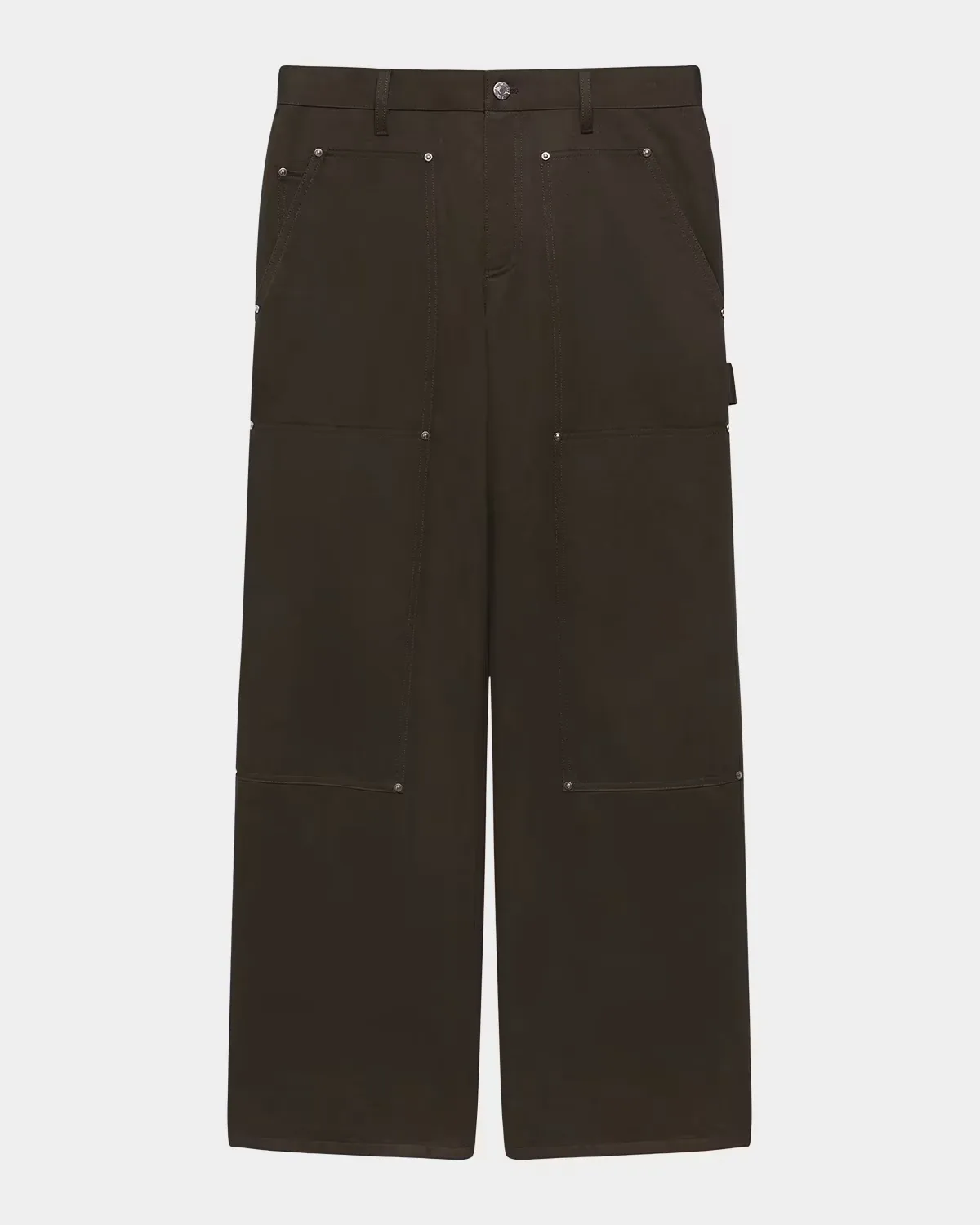 Wide-Leg Denim Carpenter Pants