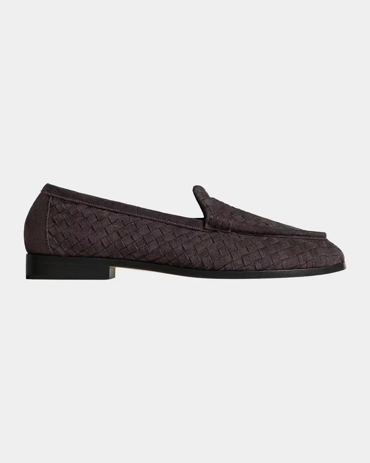 Silenzio Intrecciato Suede Moc-Toe Loafers by Bottega Veneta