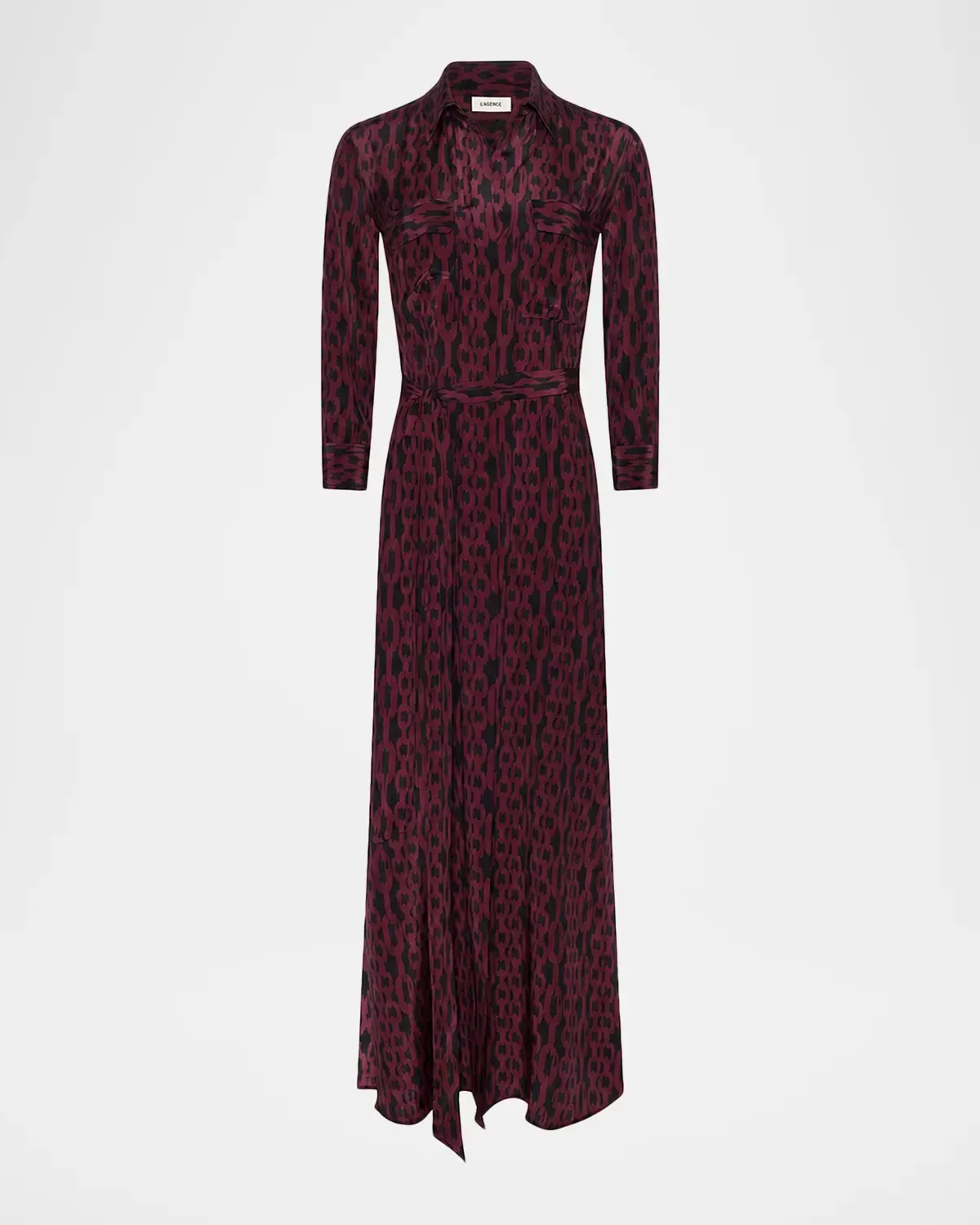 Cameron Printed Silk Maxi Shirtdress by L & apos;AGENCE