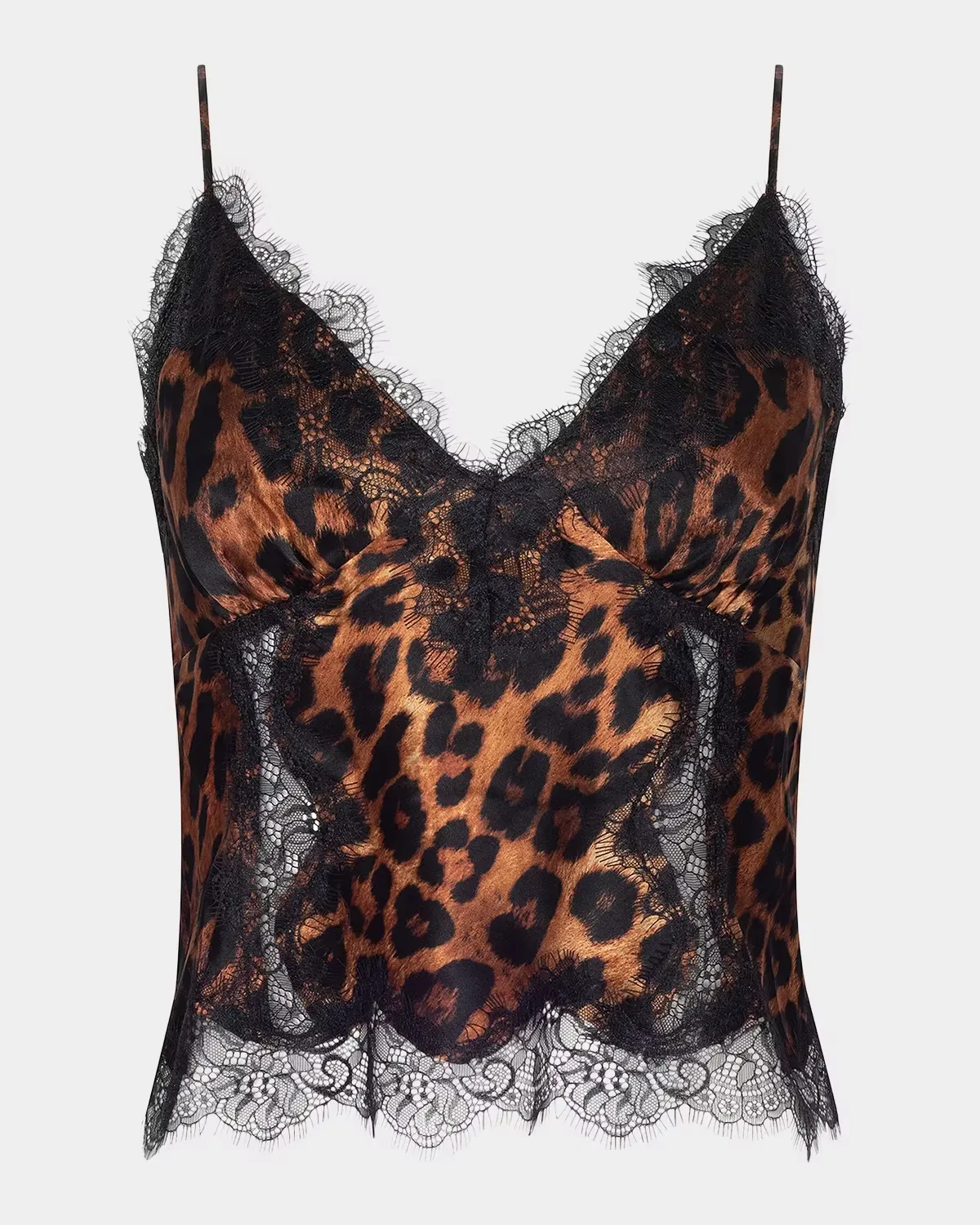Kimber Leopard Silk Lace Cami by L & apos;AGENCE