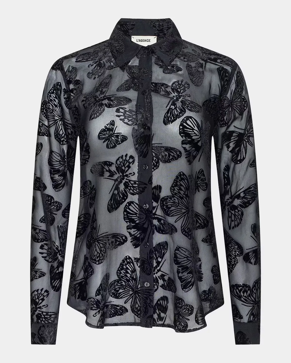 Laurent Burnout Velvet Blouse
