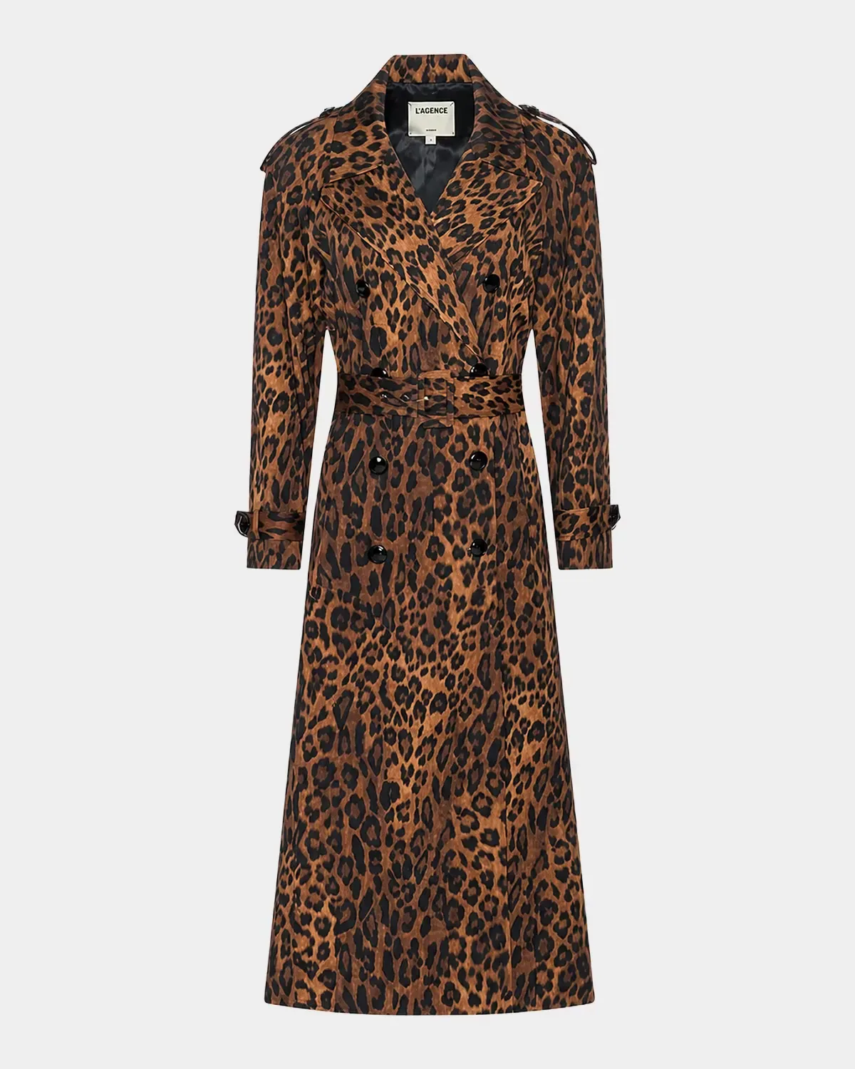 Brinley Oversized Leopard-Print Belted Trench Coat by L & apos;AGENCE