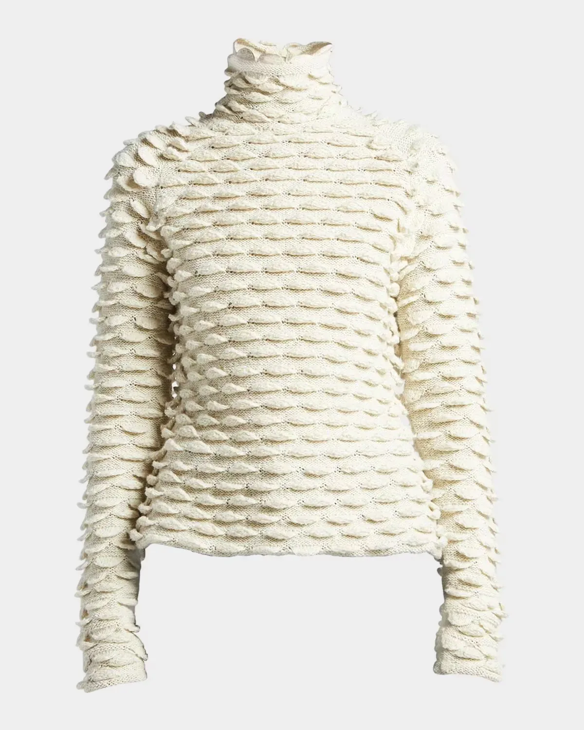Fish Scale Wool High-Neck Sweater by Bottega Veneta
