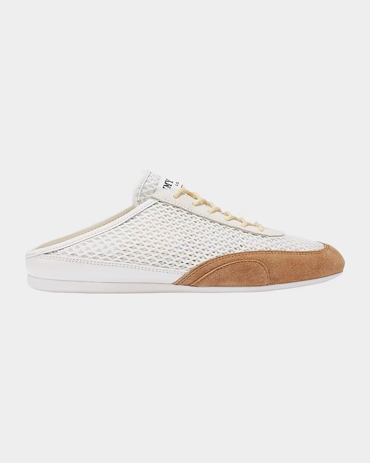 Sunny Woven Mixed Leather Sneaker Mules