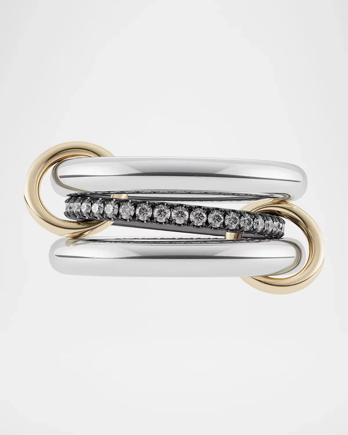 Libra Gris 3-Band Ring with Diamonds by Spinelli Kilcollin