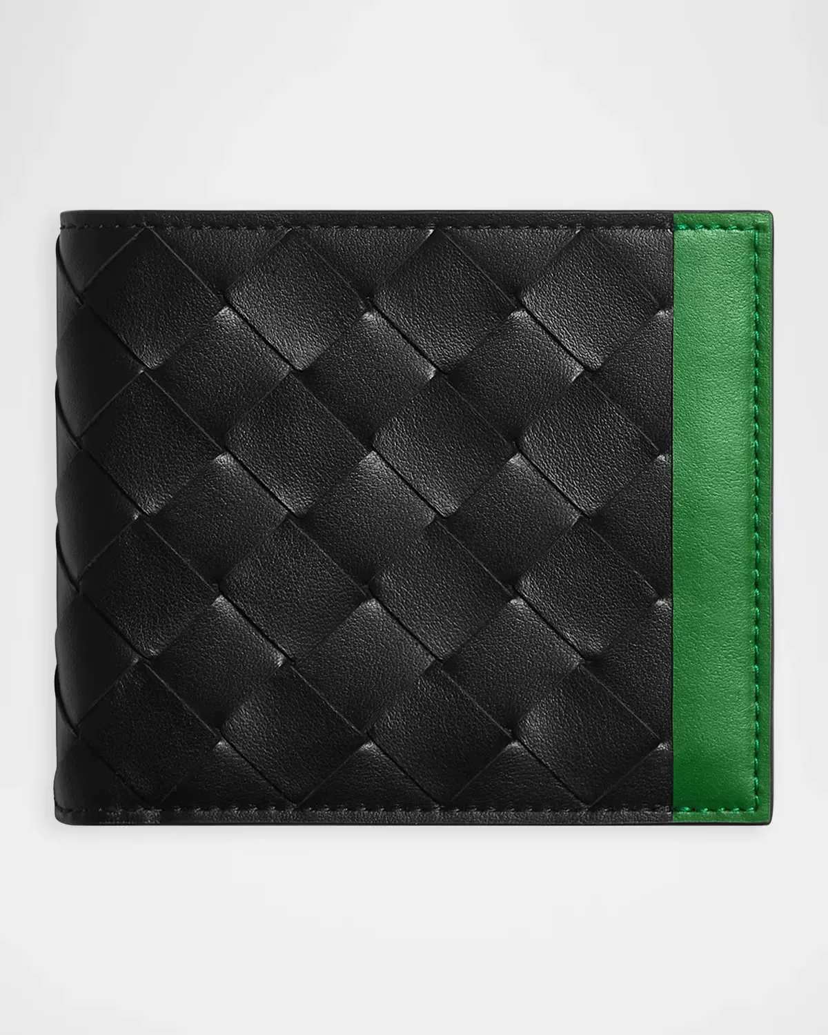 Intrecciato Leather Colorblock Bifold Wallet by Bottega Veneta