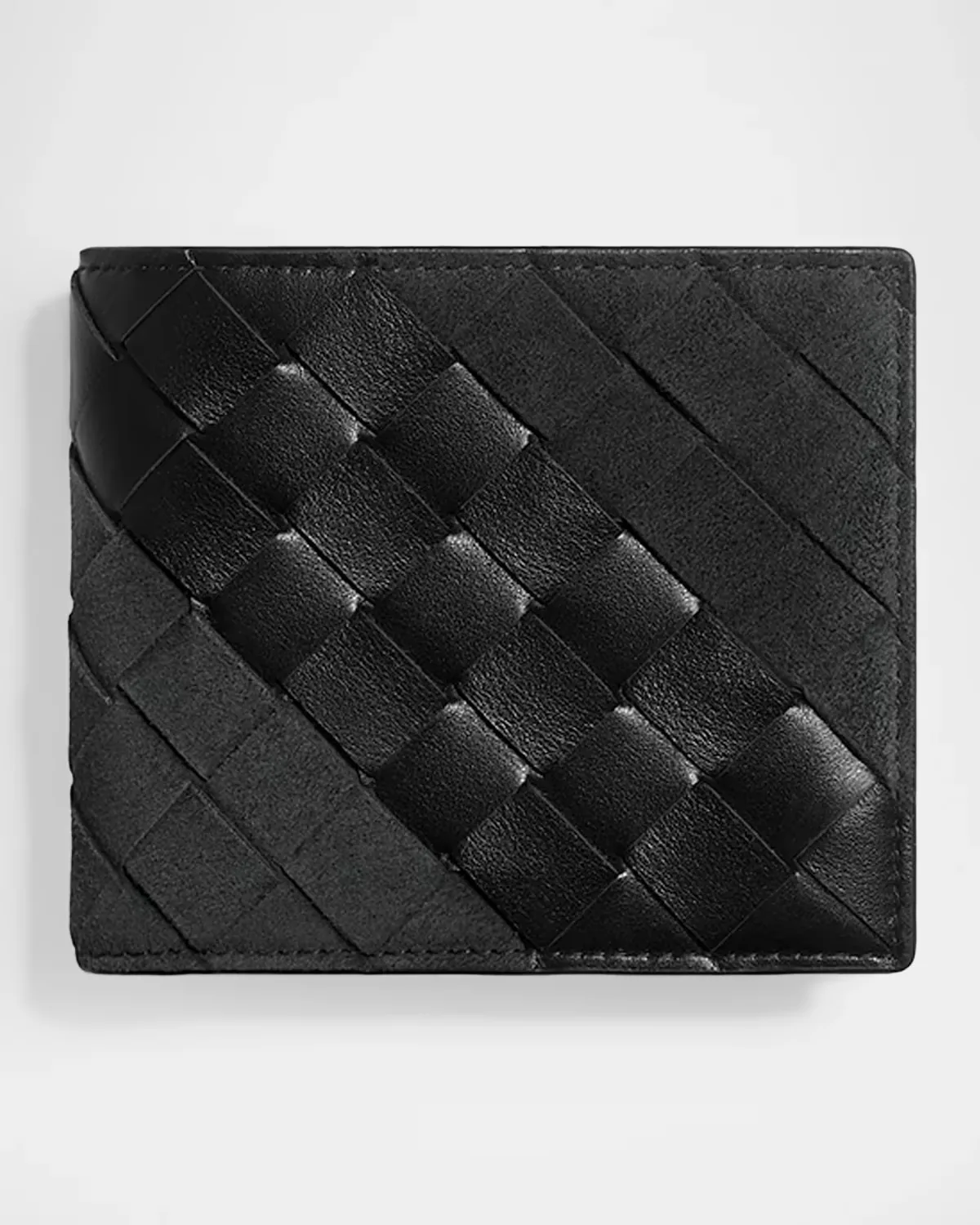 Intrecciato Leather and Suede Bifold Wallet by Bottega Veneta
