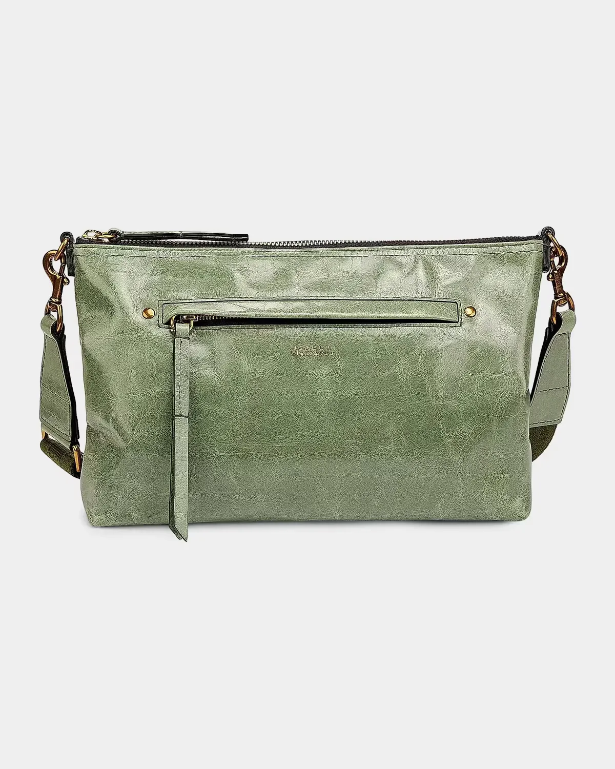 Nessah Zip Leather Shoulder Bag by Isabel Marant