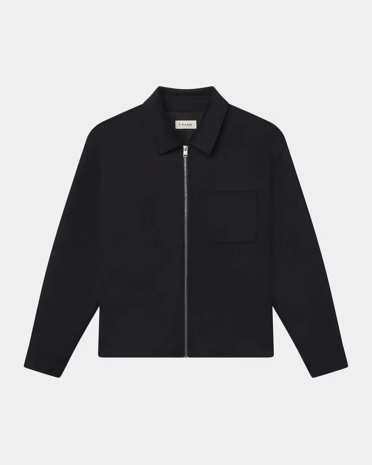 Double Face Wool Zip-Front Shirt Jacket by FRAME