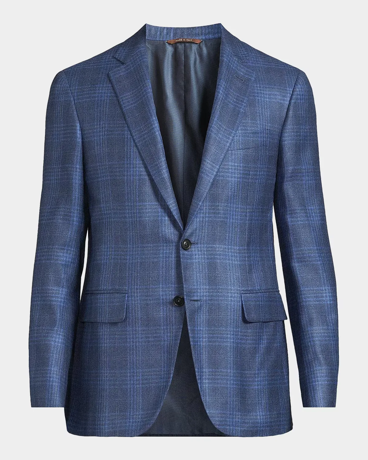 Kei Plaid Silk-Cashmere Trim-Fit Sport Coat