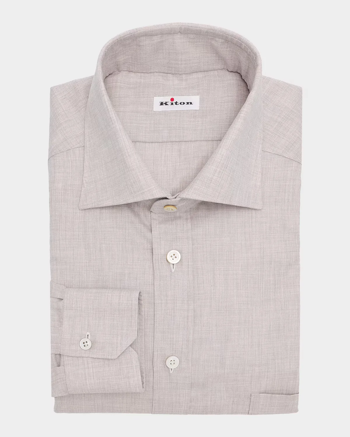 Cotton Dress Shirt with Pocket by Kiton