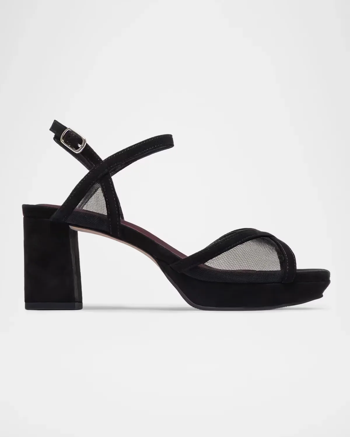 70mm Celeste Mesh Suede Platform Sandals by Bernardo