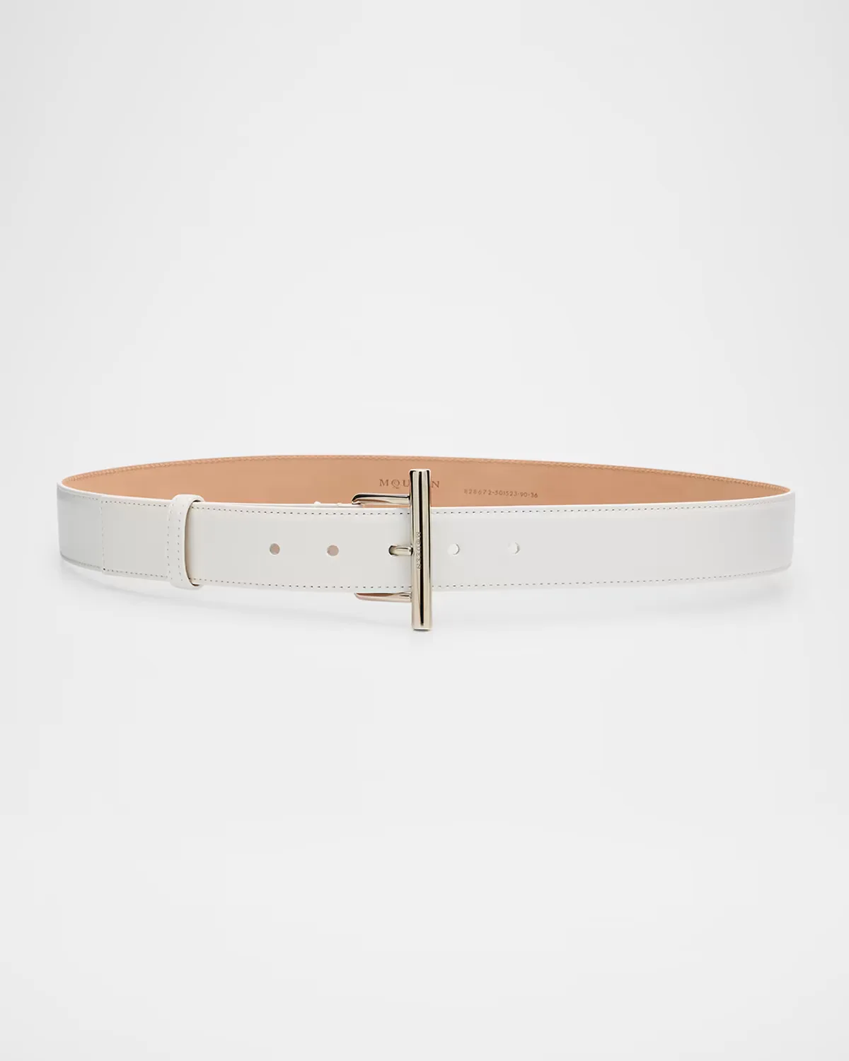 T-Bar Skinny Leather Belt by McQueen