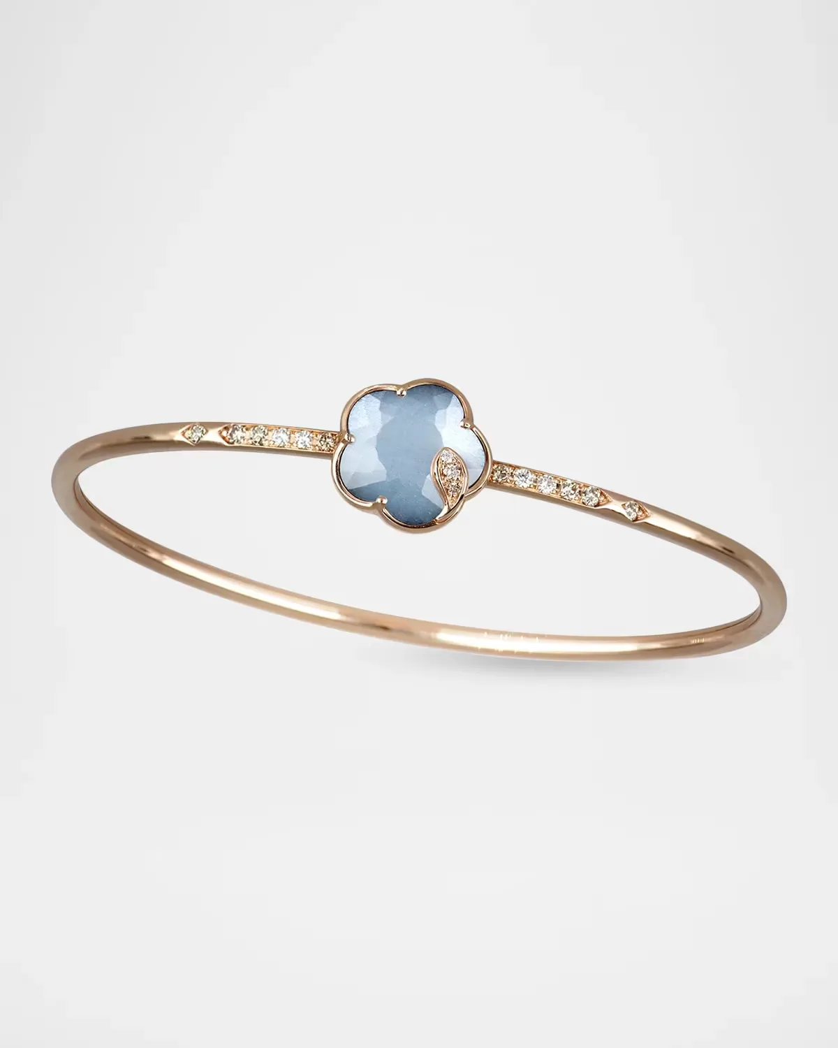 Ton Joli 18K Rose Gold Diamond and Moonstone-Onyx Bangle Bracelet by Pasquale Bruni