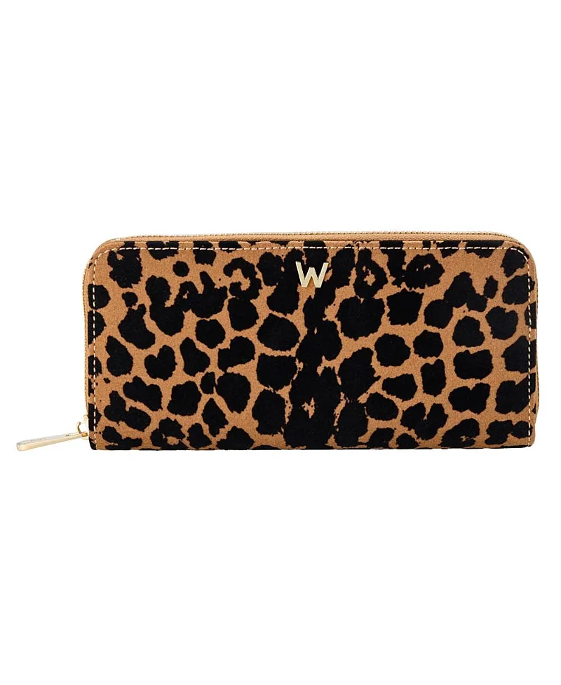 Savanna Leopard Print Long Zip Wallet by Wolf