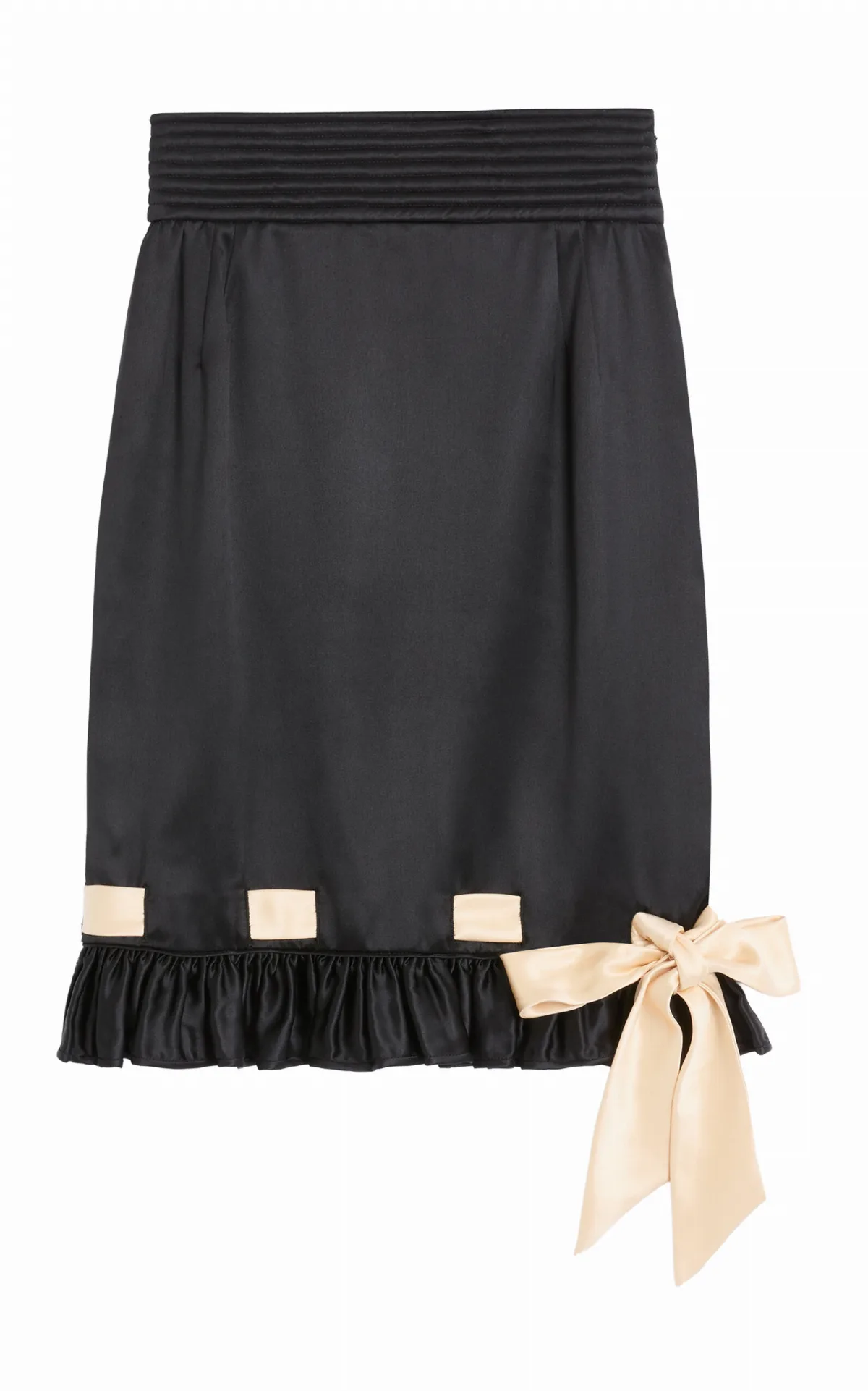 Frilled-Trim Duchess-Satin Skirt by Valentino Garavani