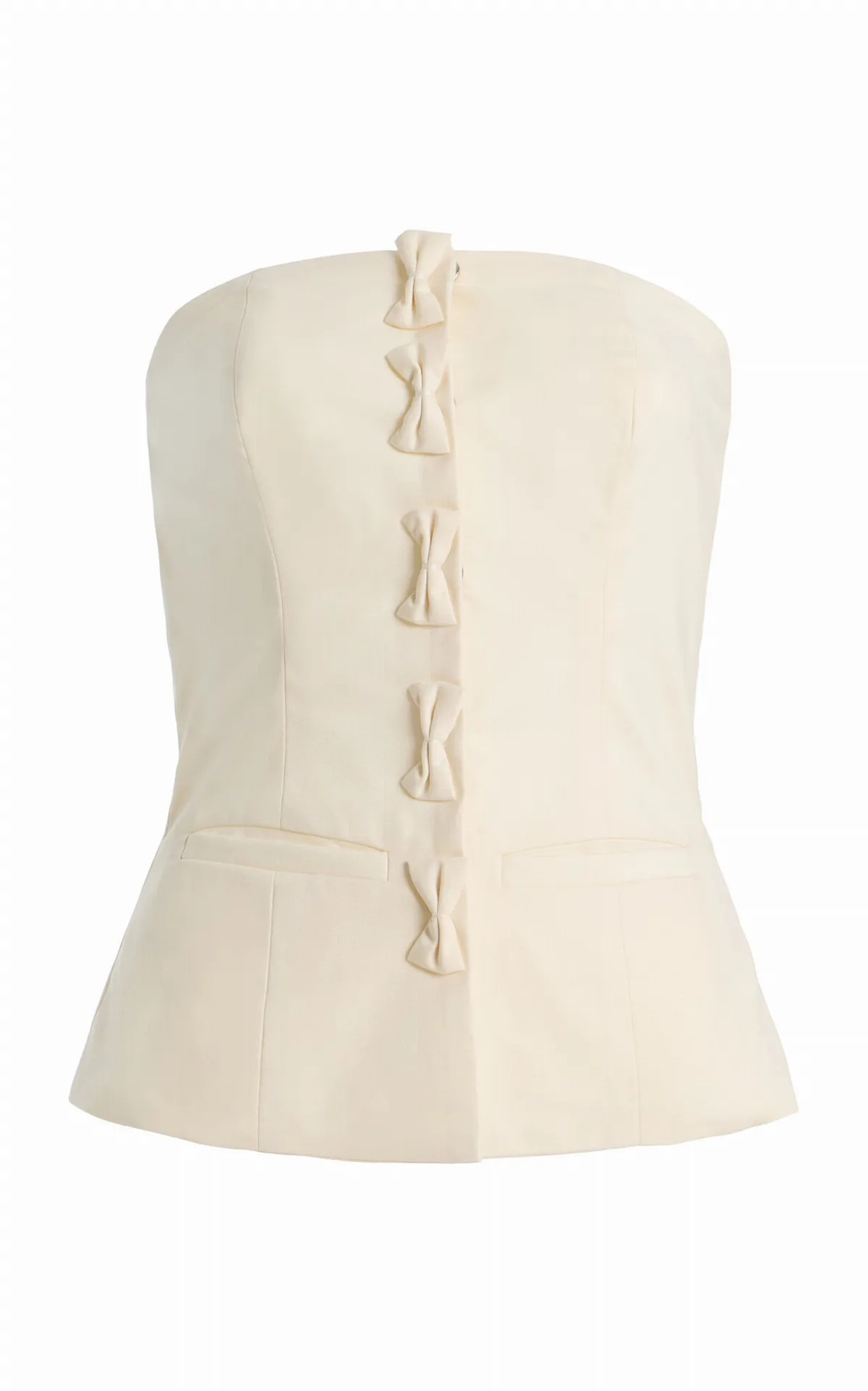 Olivia Bow-Detailed Wool-Blend Strapless Top by Marlies Grace