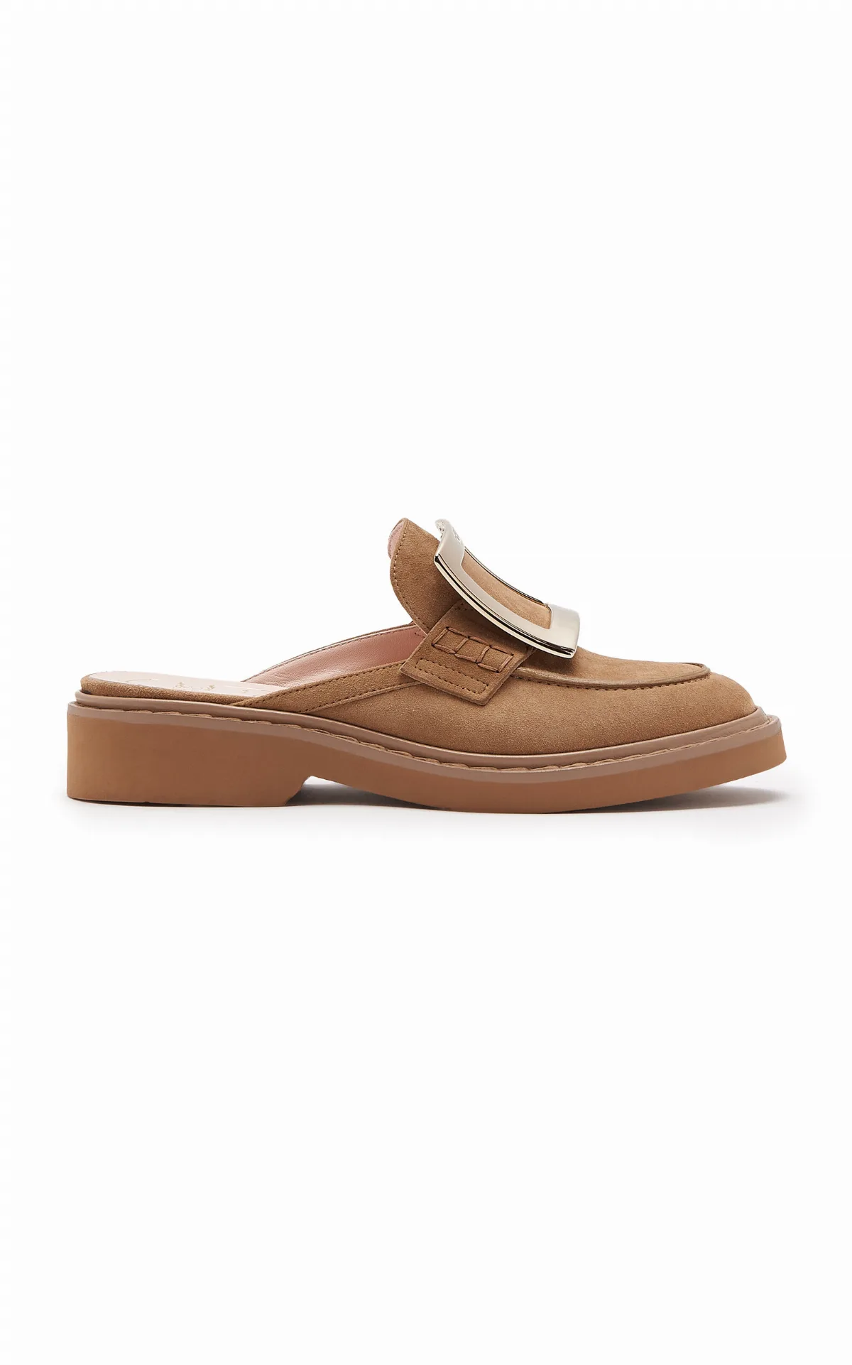 Viv Rangers Buckle-Detailed Suede Mule Loafers by Roger Vivier