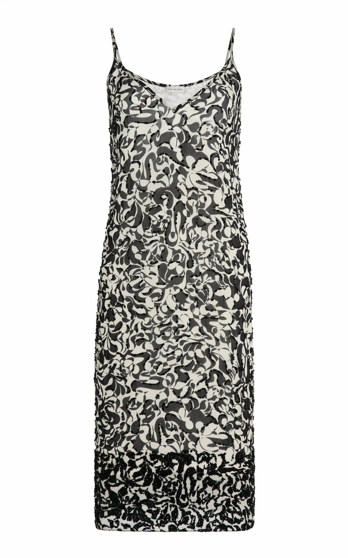 Denya Embellished Georgette Midi Dress by Dries Van Noten