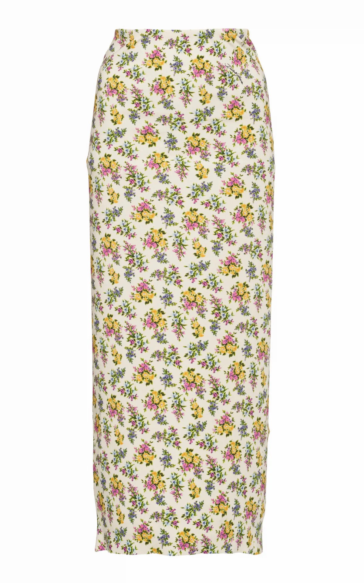 Floral-Print Knitted Midi Skirt