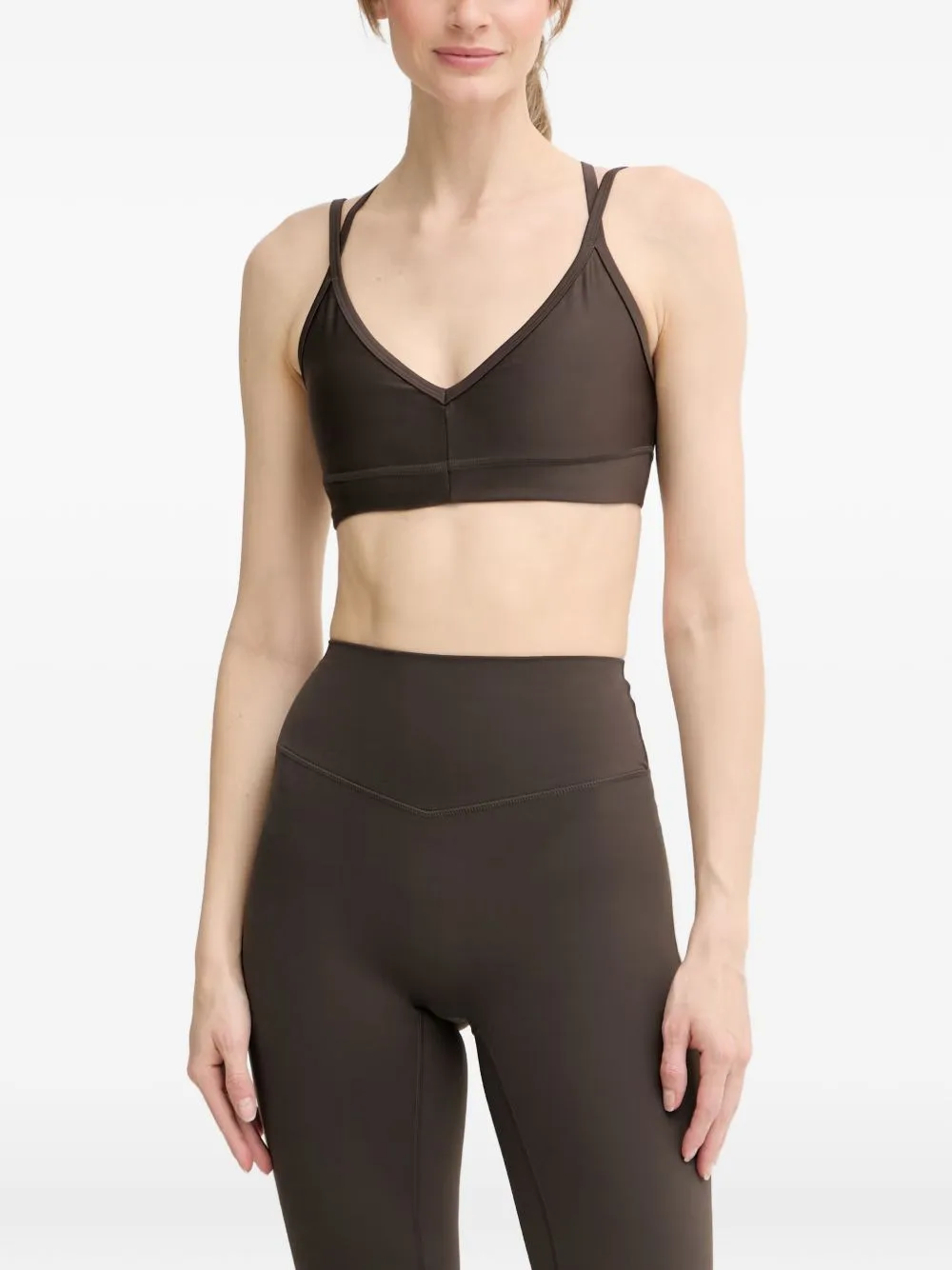 Paramount V-Neck Cross-Back Sports Bra by P.E Nation