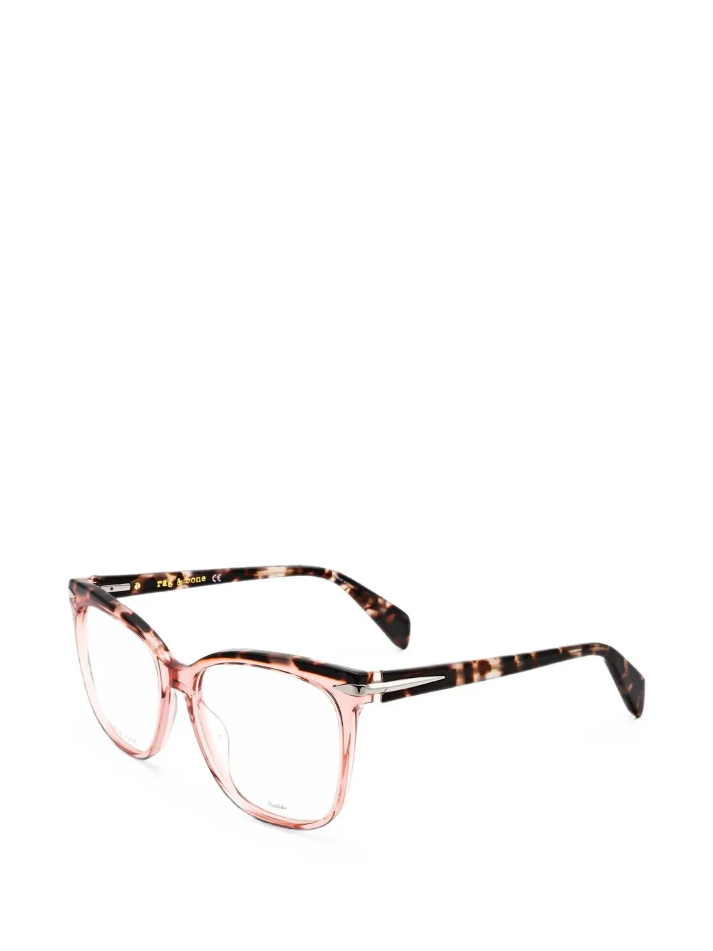 Tortoiseshell-Effect Square-Frame Glasses by rag & bone