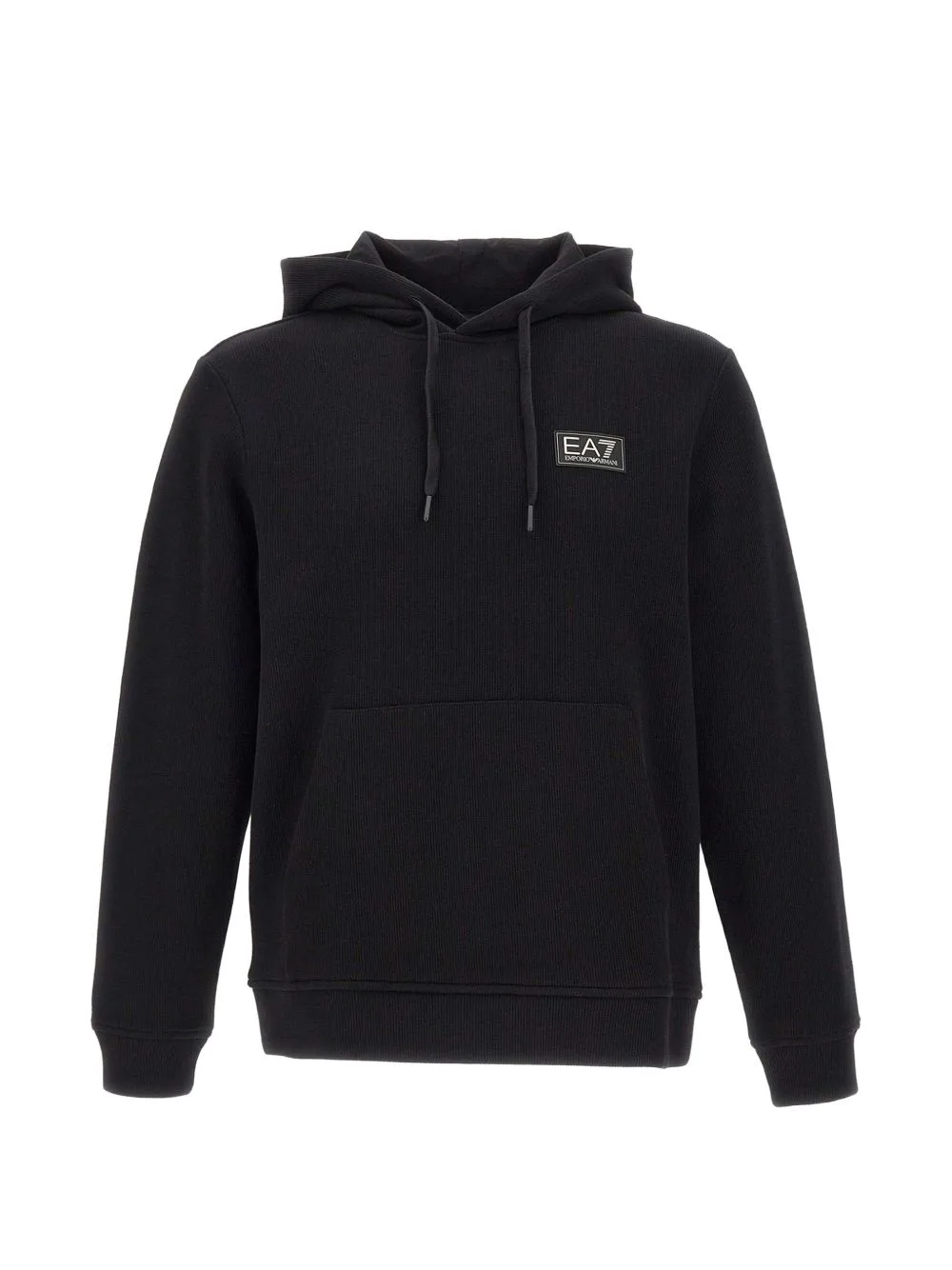 Ribbed Logo-Patch Hoodie by Ea7 Emporio Armani