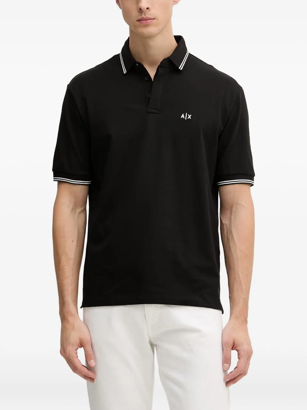 Logo-Embroidered Tipped Polo Shirt by Armani Exchange