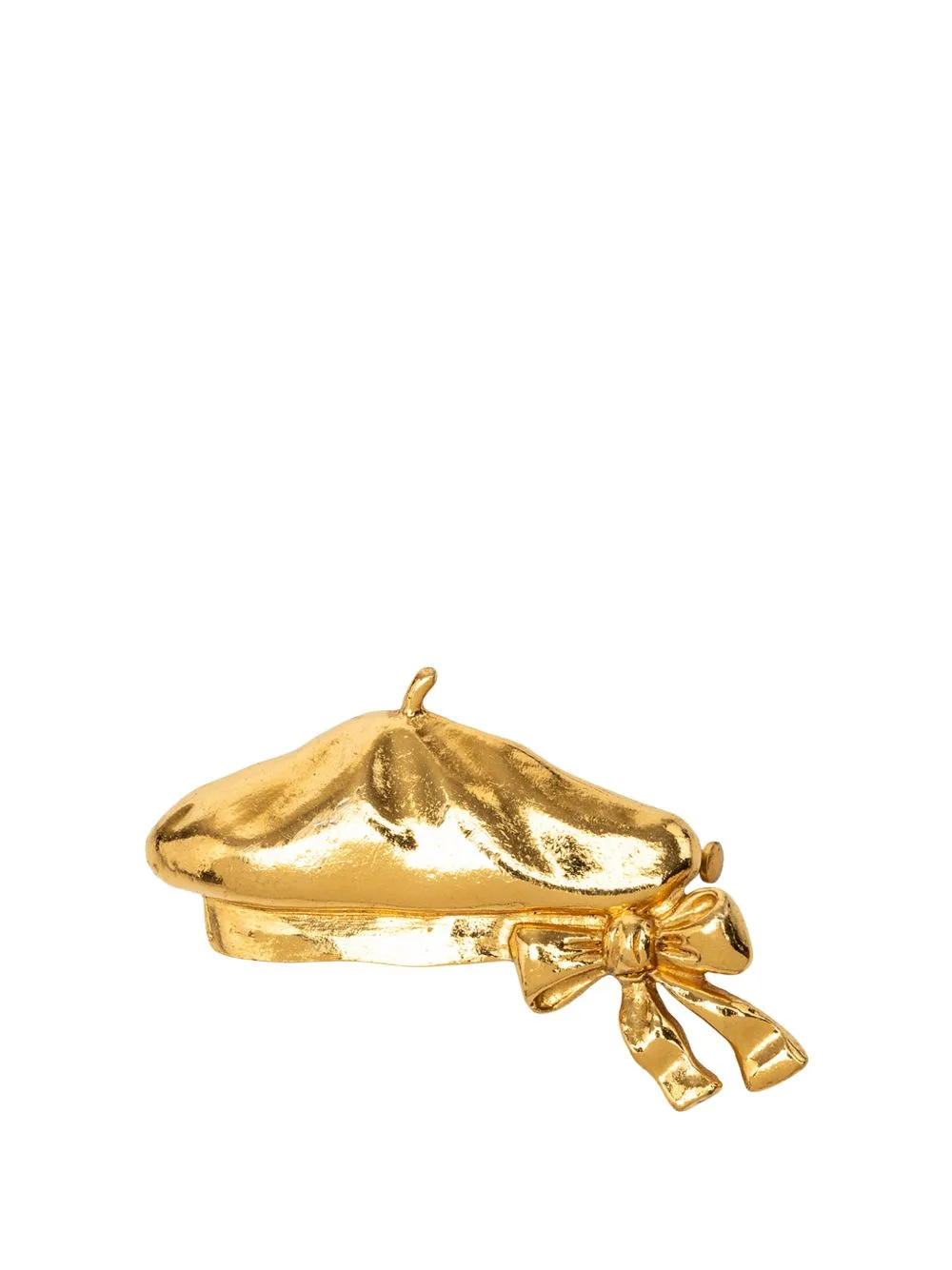 1970-1980 Gold Plated Beret Hat Brooch Costume Brooch by CHANEL Pre-Owned