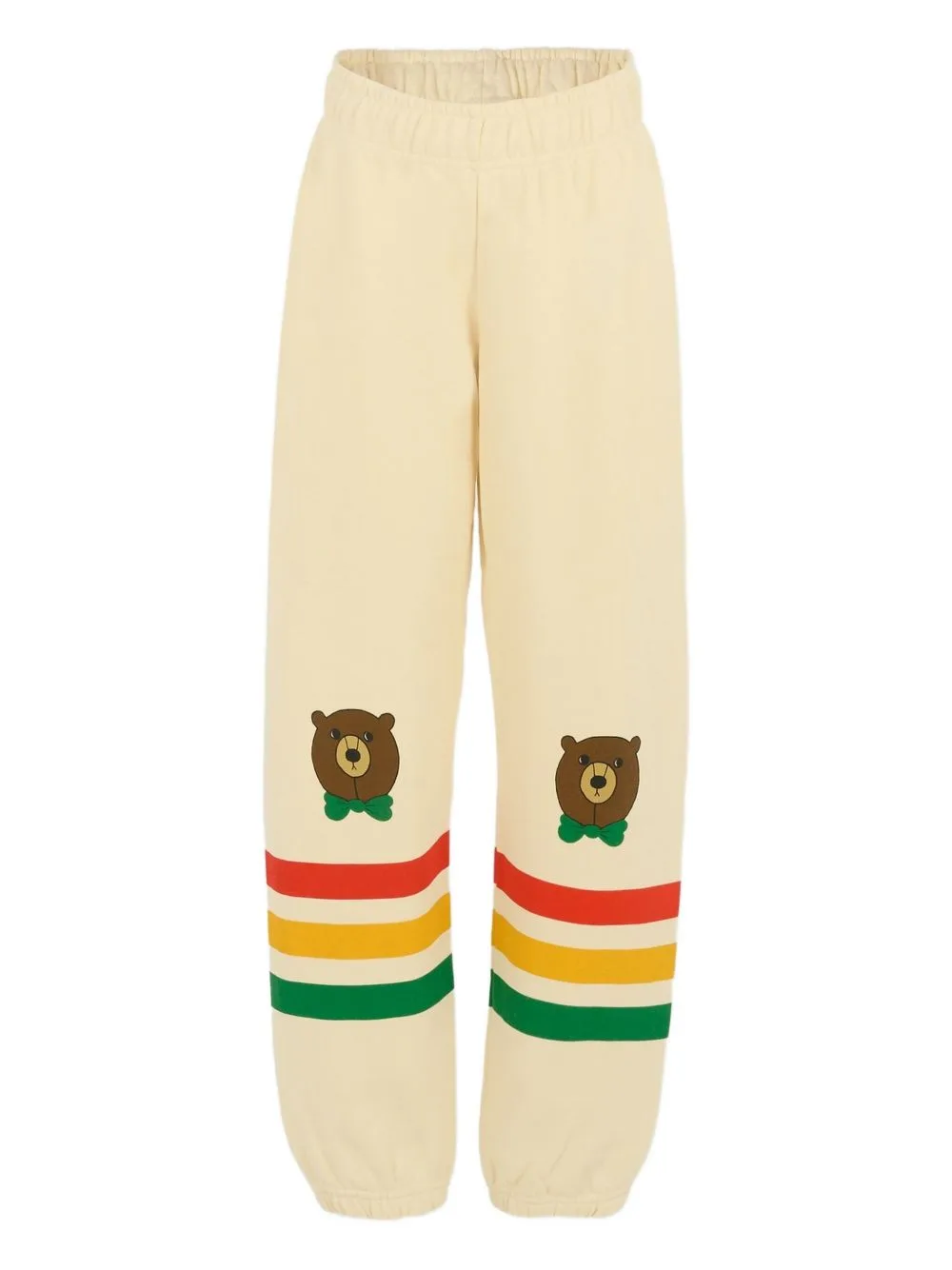 Bear-Embroidered Striped Trousers by Mini Rodini
