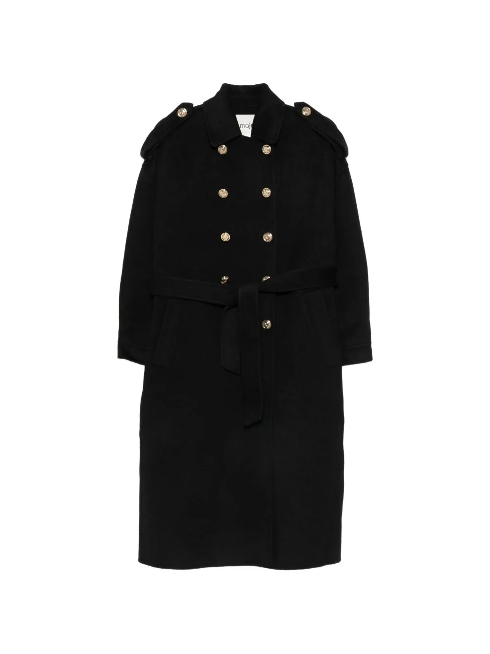 Belted Double-Breasted Coat by Maje