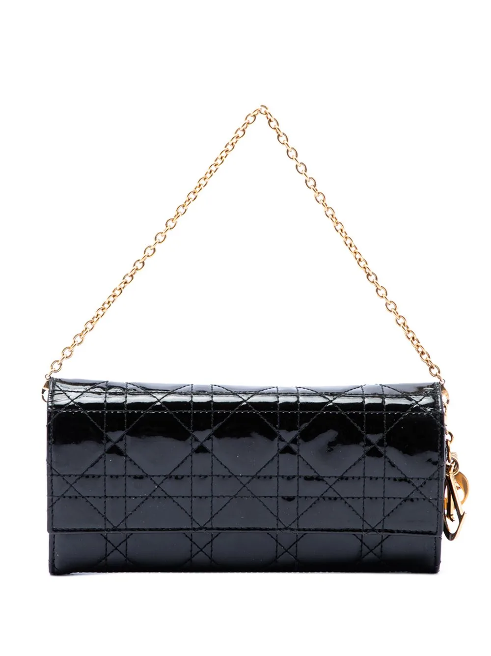 2012 Patent Cannage Lady Dior Wallet on Chain Handbag by Christian Dior Pre-Owned