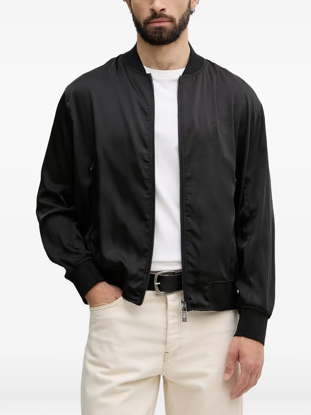 Logo-Embroidered Bomber Jacket by Armani Exchange