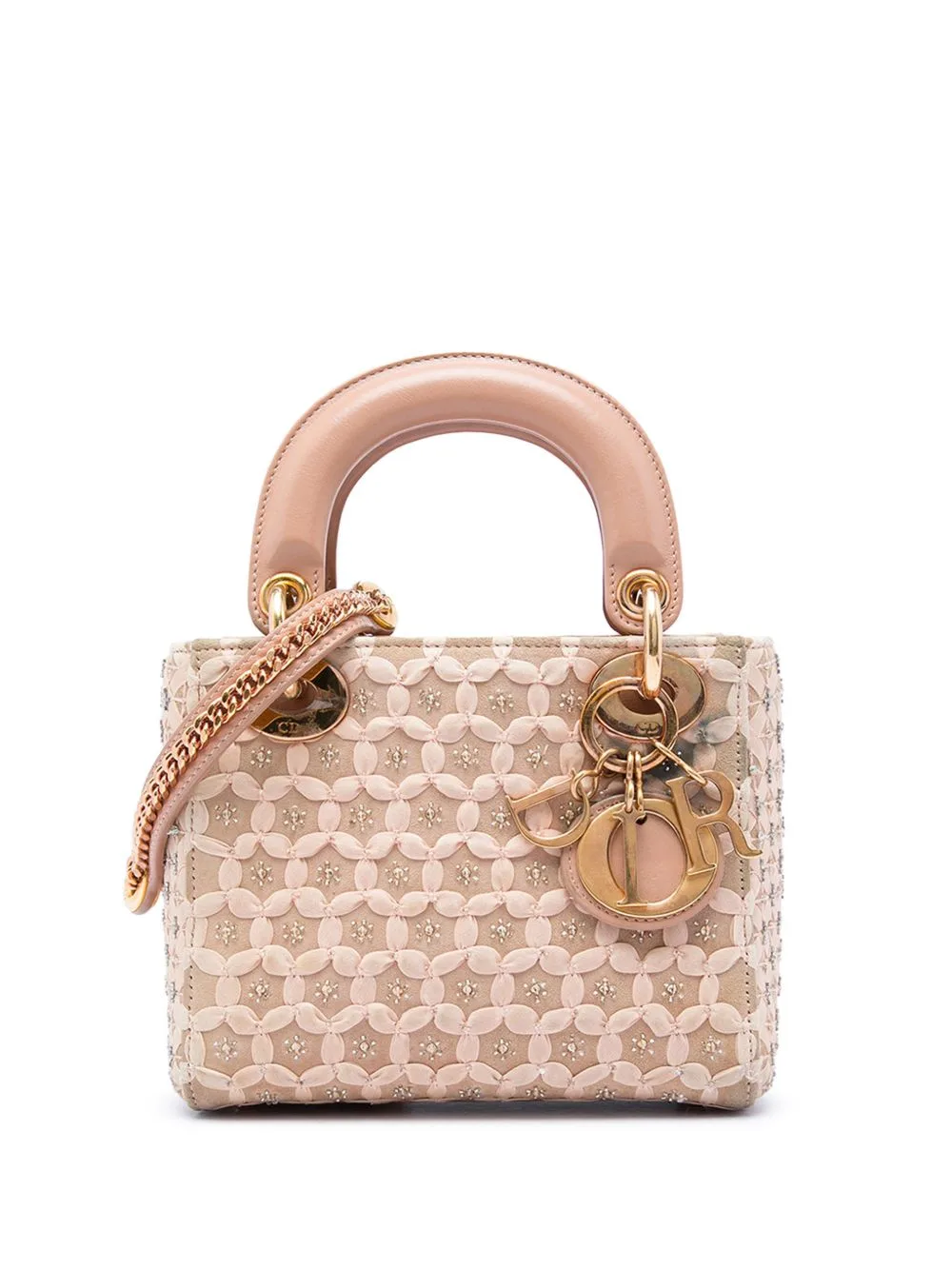 2020 Mini Suede Beaded Ribbon Lady Dior Satchel by Christian Dior Pre-Owned