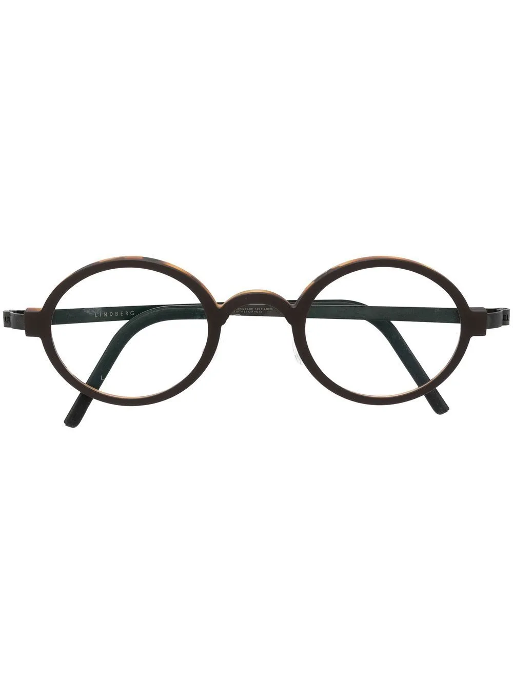 Tortoiseshell-Effect Round-Frame Glasses by Lindberg