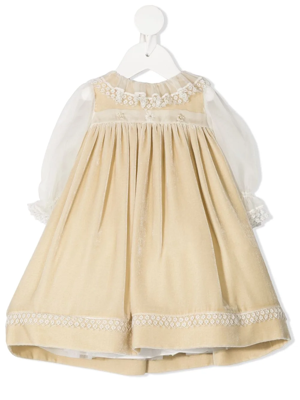 Embroidered Sheer-Panel Dress by La Stupenderia