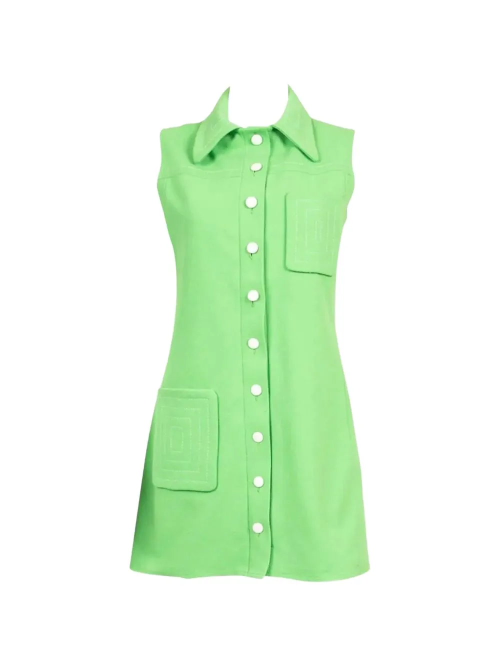 1970s Sleeveless Button-Up Mini Dress by Pierre Cardin Pre-Owned