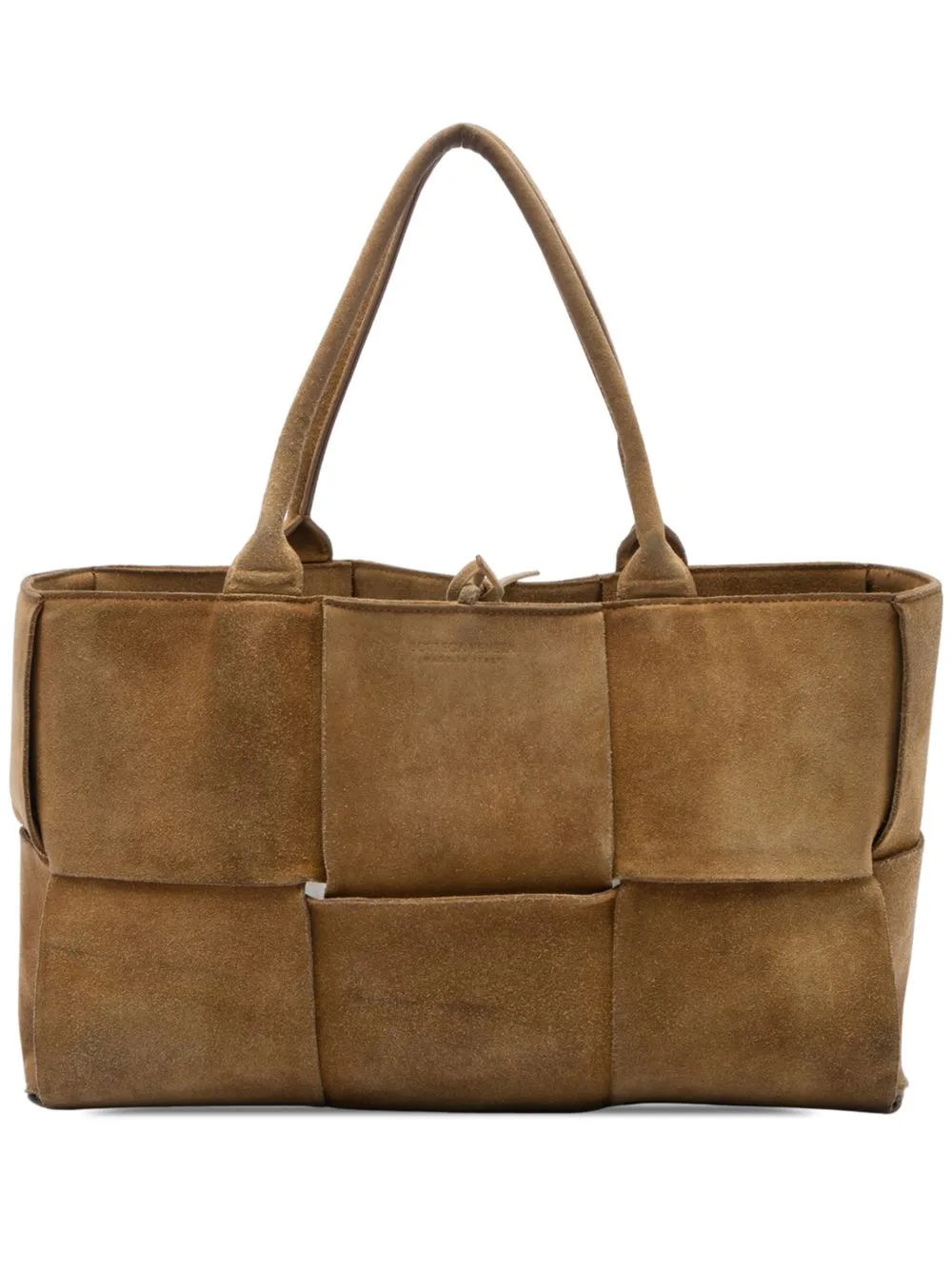 2012-2026 Medium Suede Maxi Intrecciato Arco Tote Bag by Bottega Veneta Pre-Owned