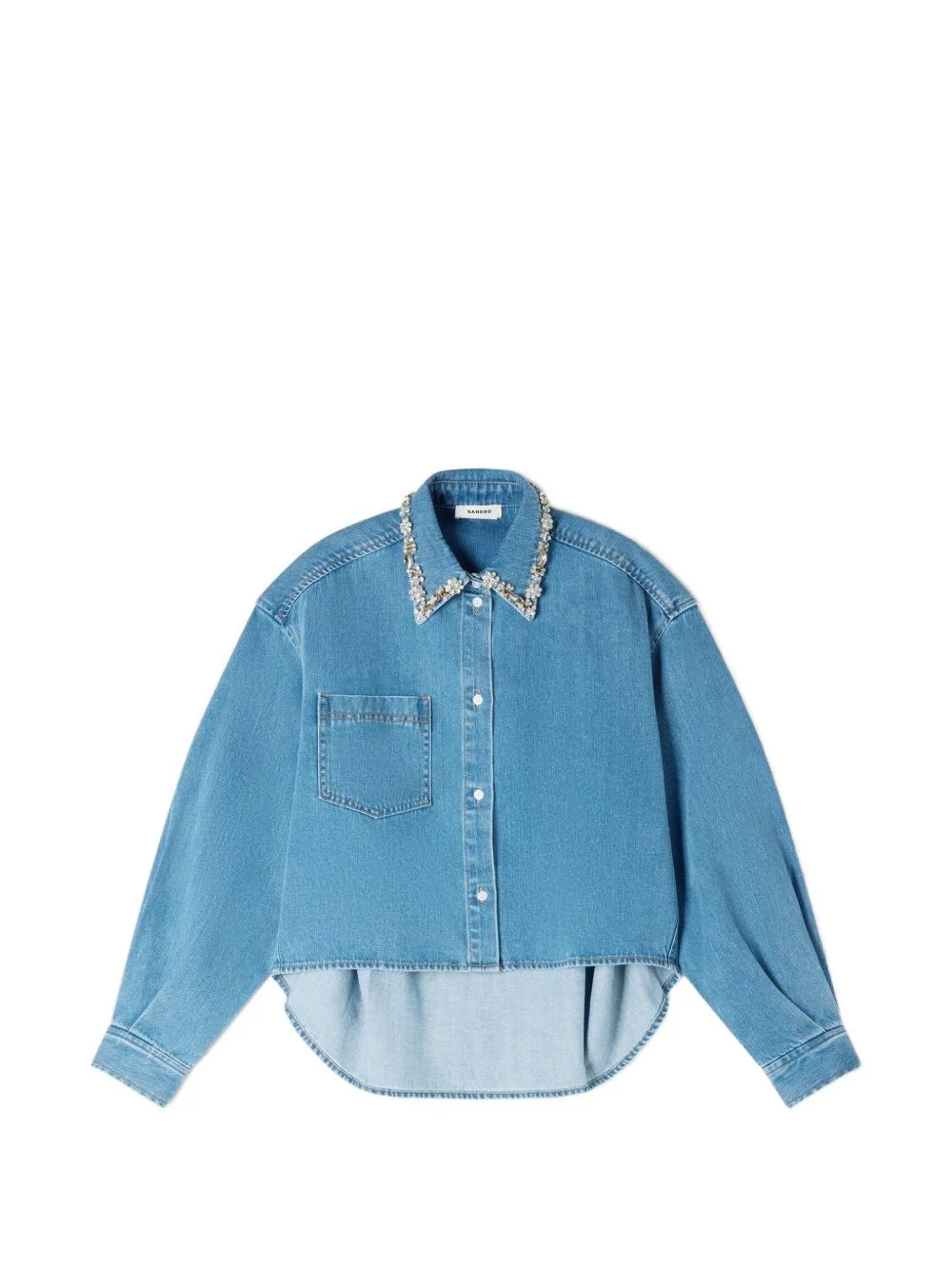 Denim Shirt with Rhinestones by SANDRO