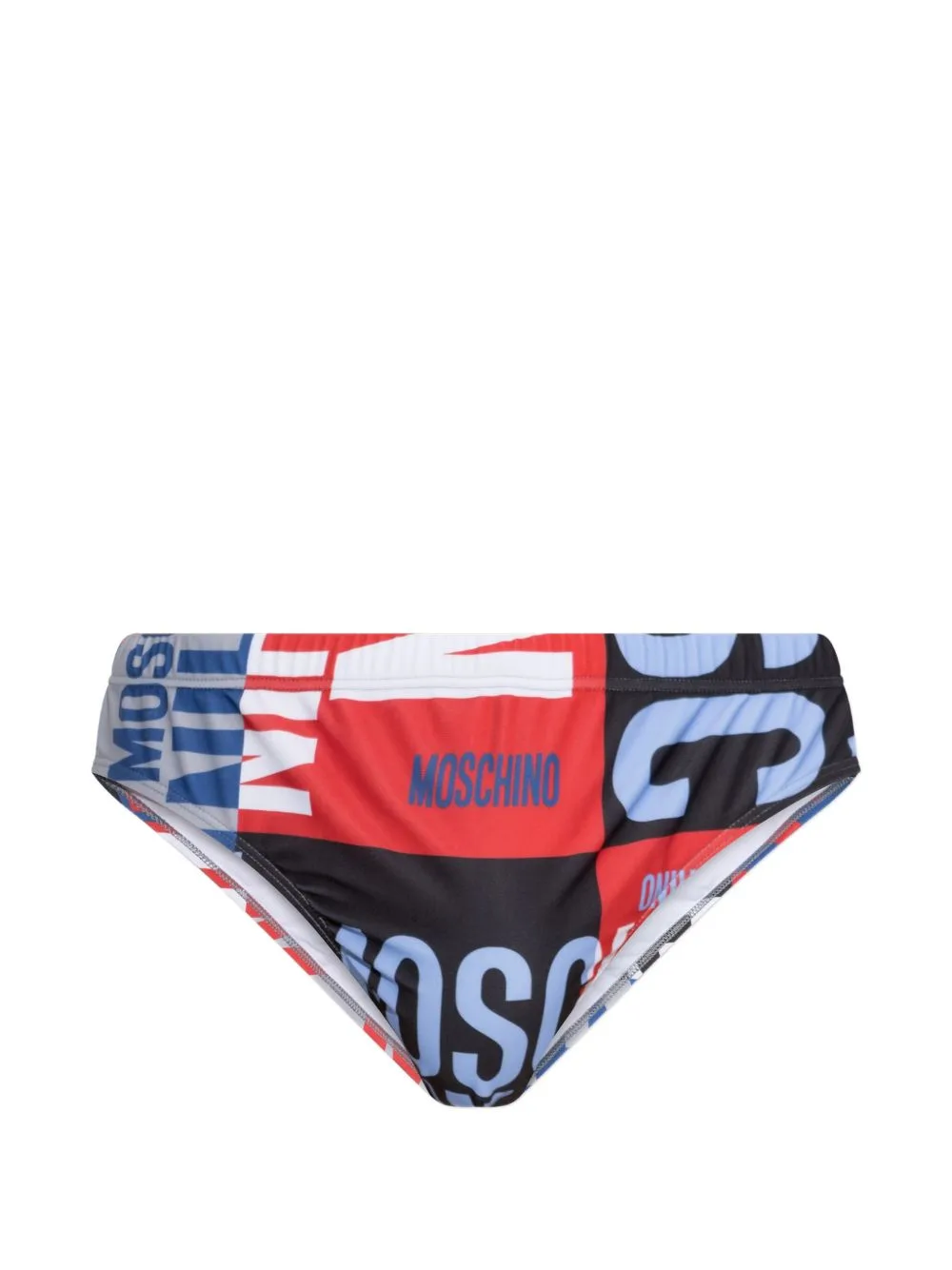 Logo-Print Swim Briefs by Moschino