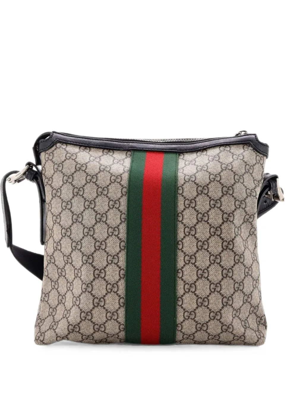 Web Messenger Bag GG Coated Canvas Medium Crossbody Bag by Gucci Pre-Owned