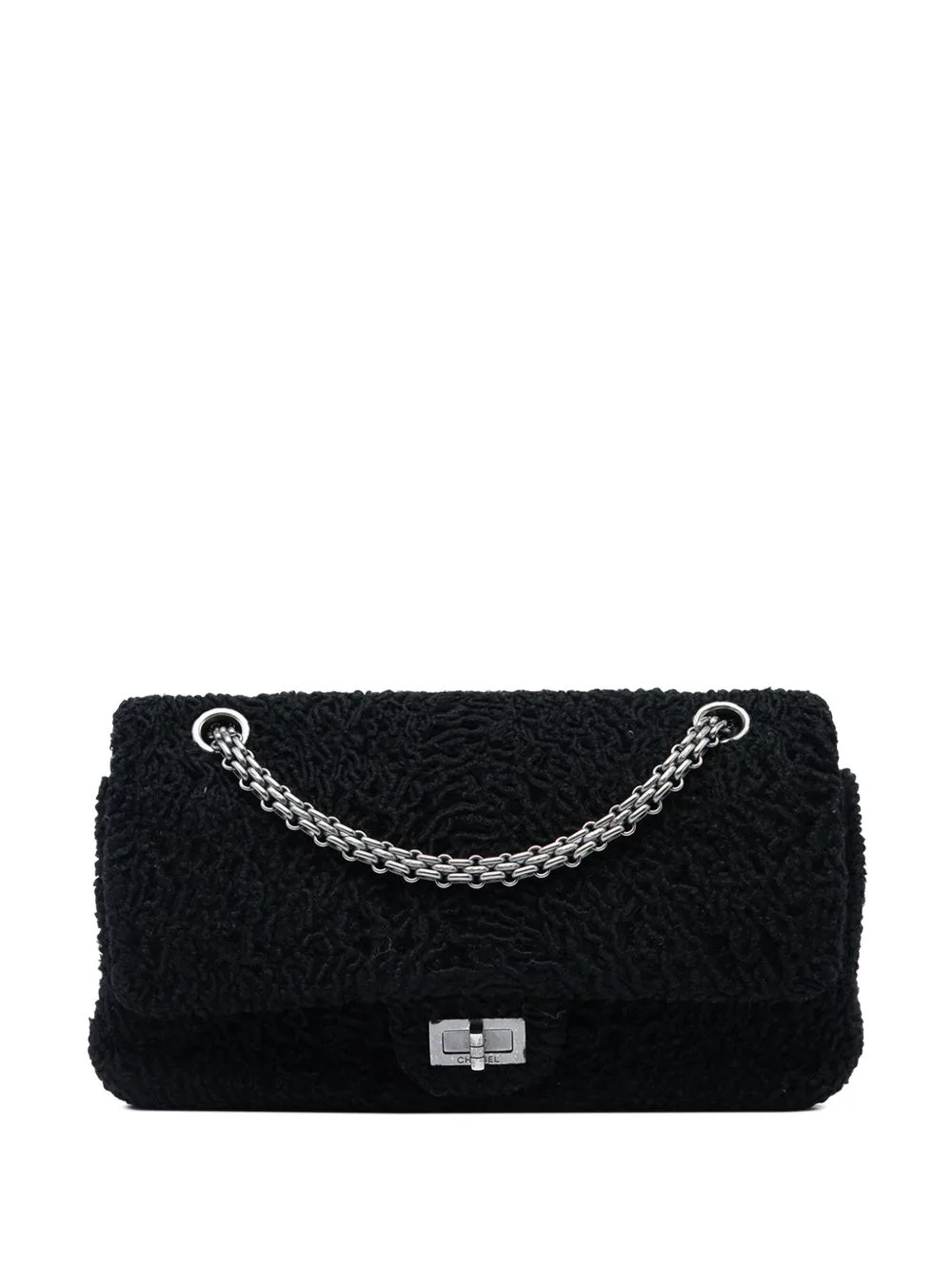 2008-2009 Boucle Wool Reissue 2.55 Double Flap 225 Shoulder Bag by CHANEL Pre-Owned