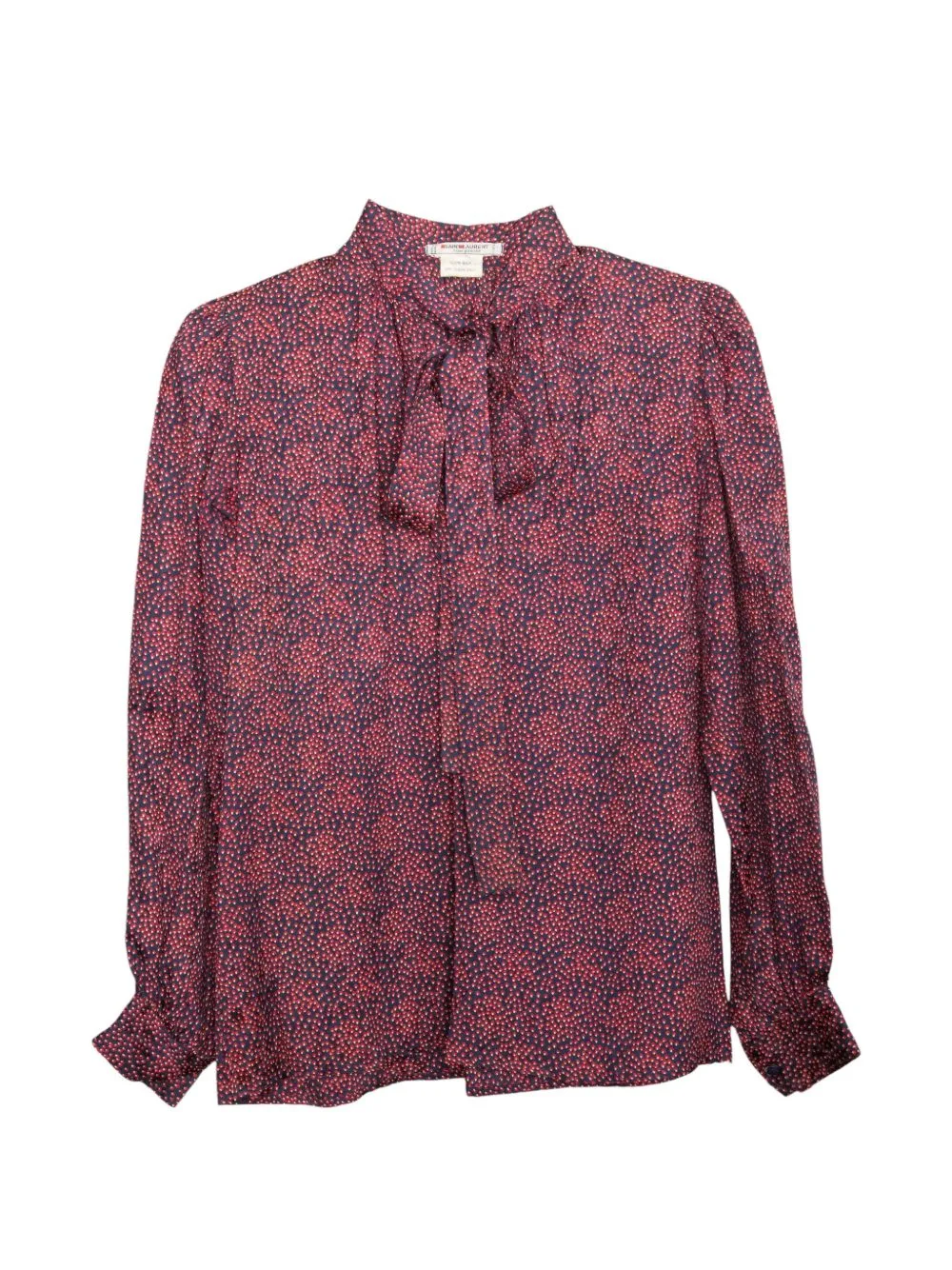 1970s Printed Lavalliere Blouse by Saint Laurent Pre-Owned