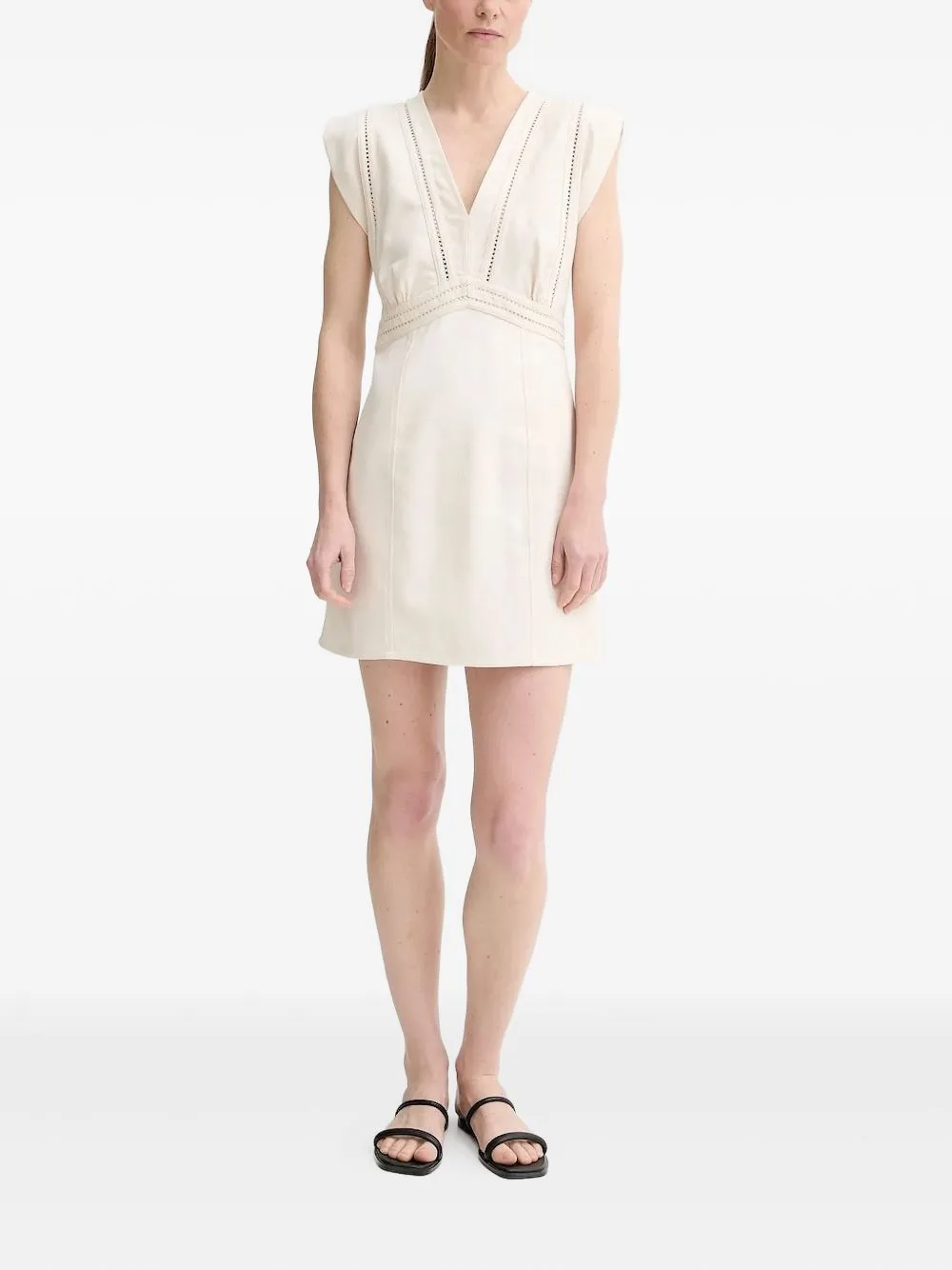 V-Neck Eyelet-Trimmed Mini Dress by Ba&Sh