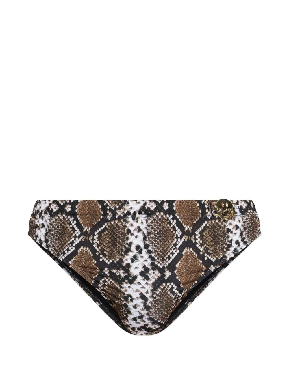 Moschino x Smiley Snakeskin-Print Swimming Trunks by Moschino