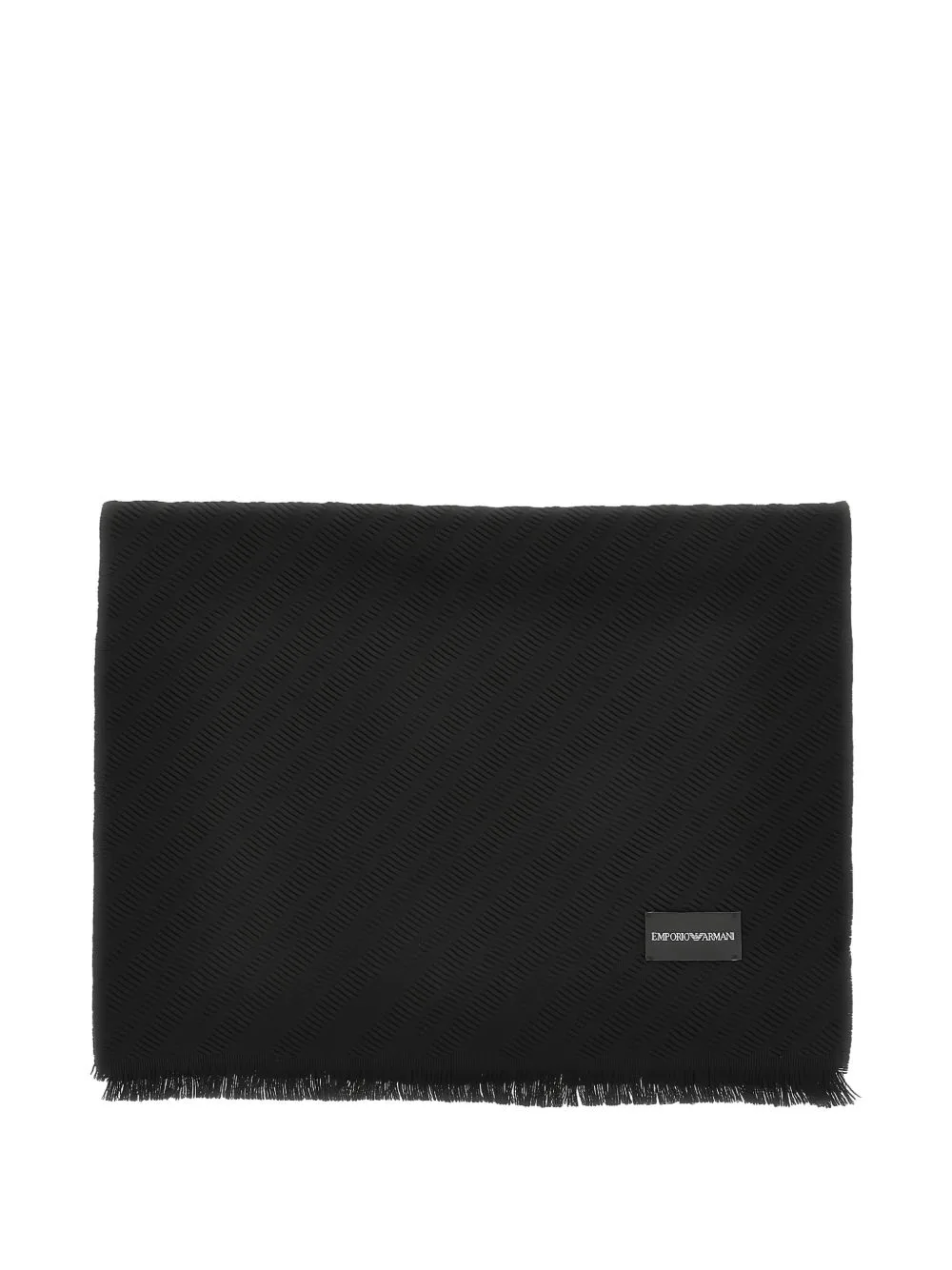 Diagonal-Weave Fringed Scarf by Emporio Armani