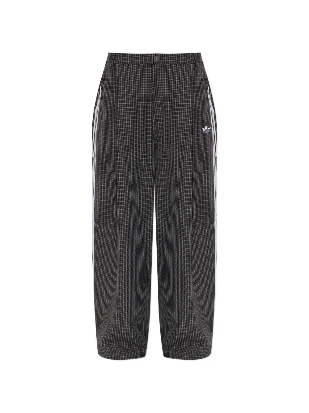 Check-Pattern Wide-Leg Trousers by adidas