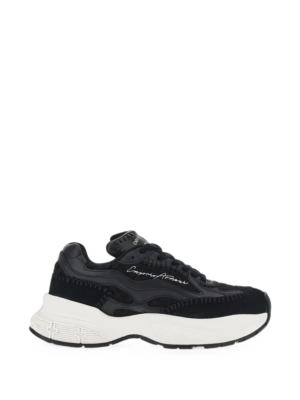 Logo-Embroidered Whipstitch Sneakers by Emporio Armani
