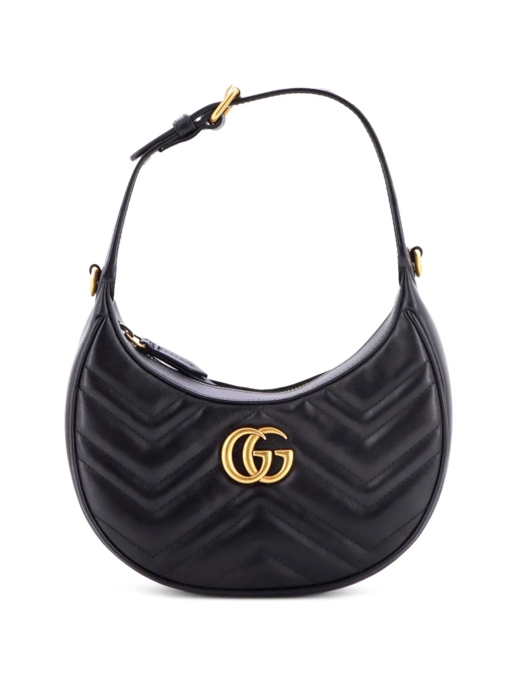 GG Marmont Half Moon Matelasse Leather Mini Hobo Bag by Gucci Pre-Owned
