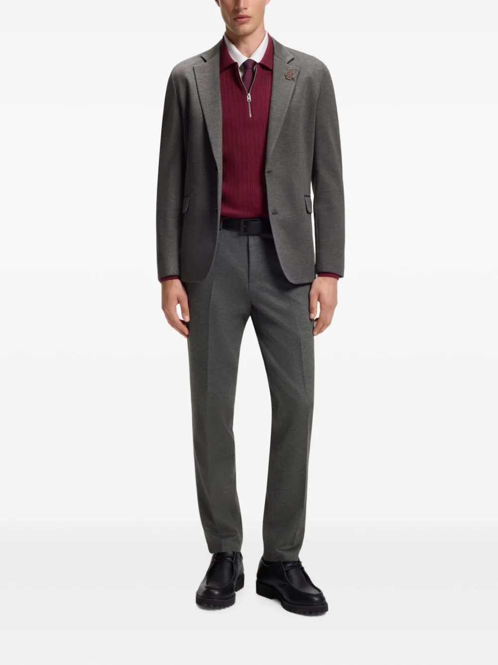 Extra-Slim-Fit Suit Jacket in Melange Stretch Twill by HUGO